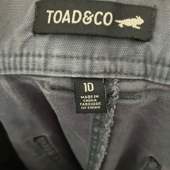 Toad & Co Earthworks Pant Gray Stitched Pocket Tapered Leg Size 10 - Picture 2 of 6